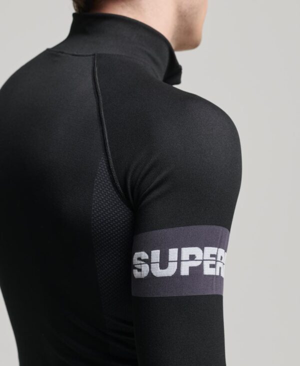 Seamless 1 4 Zip Baselayer Top Black MS110168A 02A 3