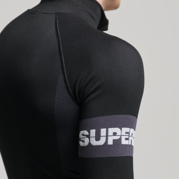 Seamless 1 4 Zip Baselayer Top Black MS110168A 02A 3