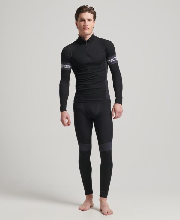 Seamless 1 4 Zip Baselayer Top Black MS110168A 02A 4