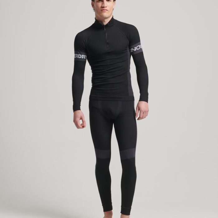 Seamless 1 4 Zip Baselayer Top Black MS110168A 02A 4