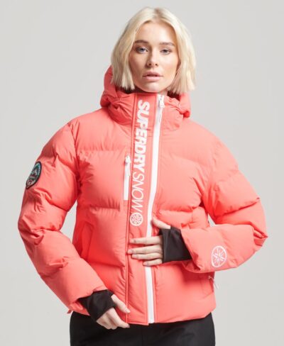 Ski Boxy Puffer Jacket Hyper Fire Coral WS110144A PY7 1