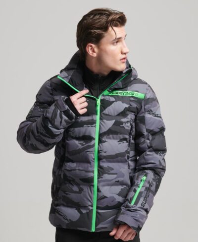Ski Radar Pro Puffer Jacket Dark Grey Tiger Camo MS110164A 9TO 1