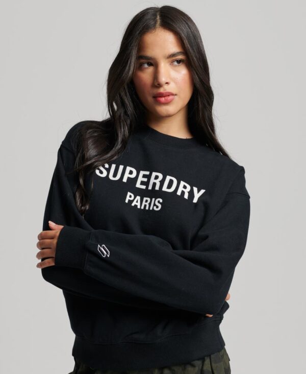 Sport Luxe Loose Crew Sweatshirt Black W2011917A 02A 1