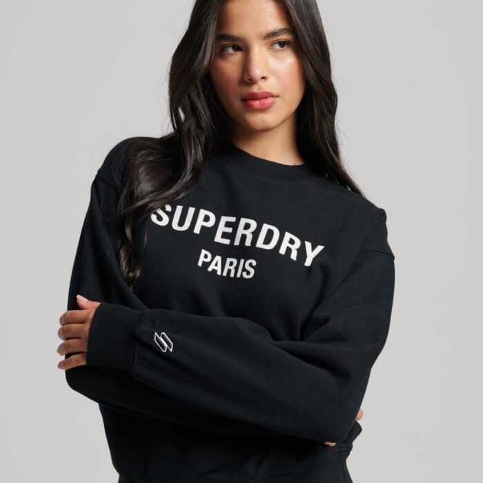 Sport Luxe Loose Crew Sweatshirt Black W2011917A 02A 1