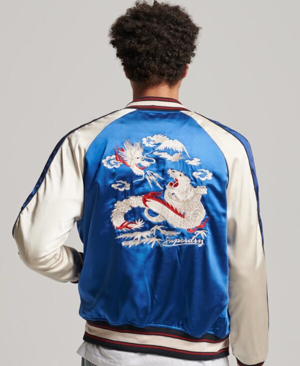 Suikajan Embroidered Bomber Jacket Mazarine Blue M5011721A CNS 2