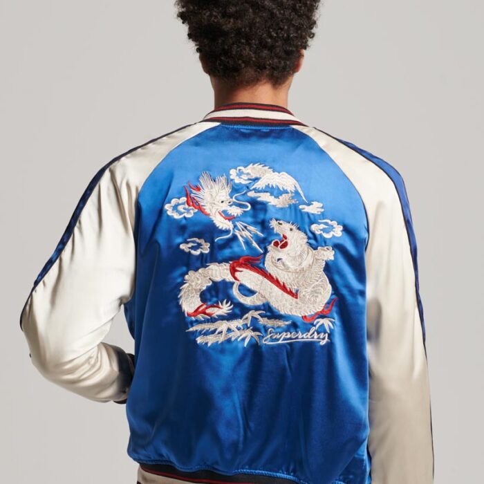 Suikajan Embroidered Bomber Jacket Mazarine Blue M5011721A CNS 2