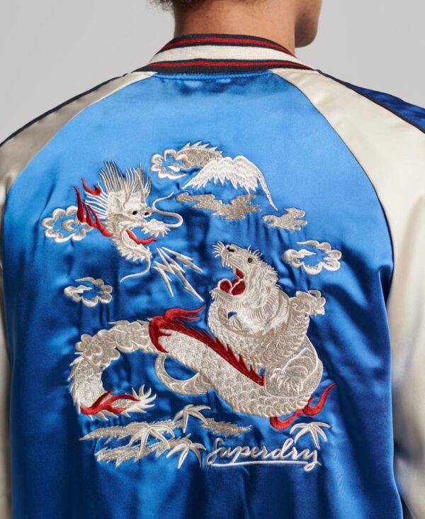 Suikajan Embroidered Bomber Jacket Mazarine Blue M5011721A CNS 3