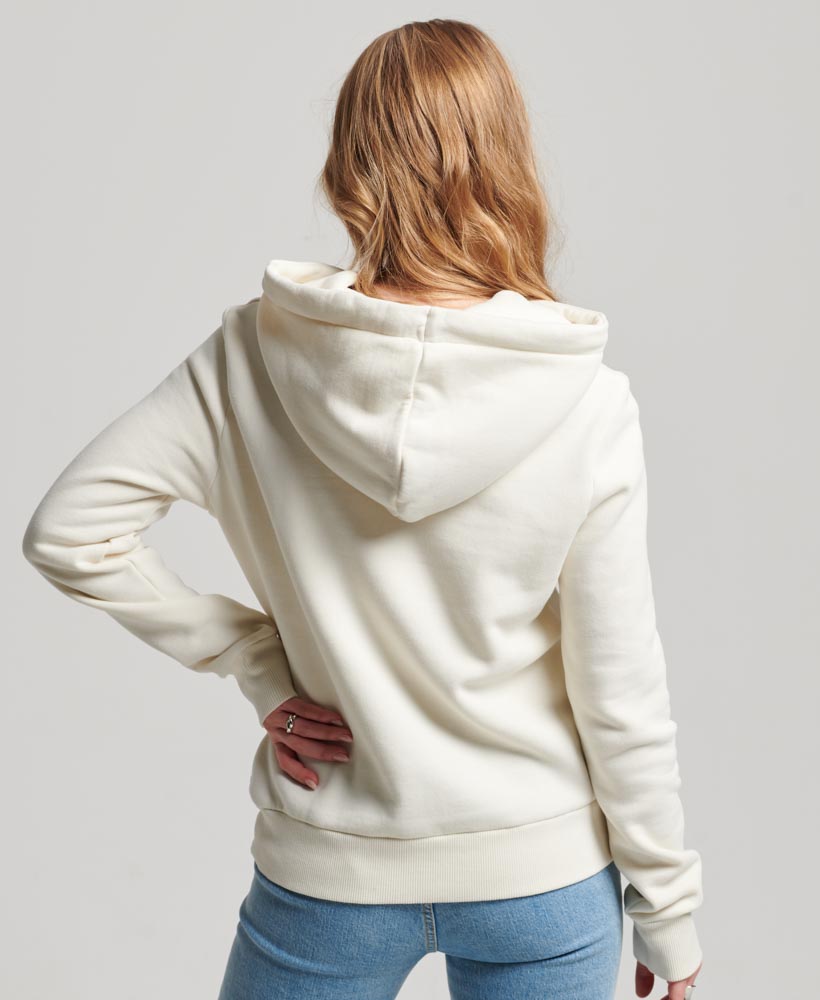 Tattoo Script Graphic Hoodie Cream W2011958A 22C 2