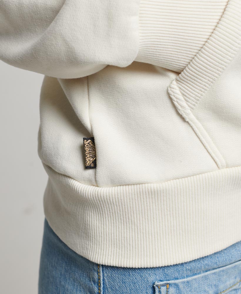 Tattoo Script Graphic Hoodie Cream W2011958A 22C 3