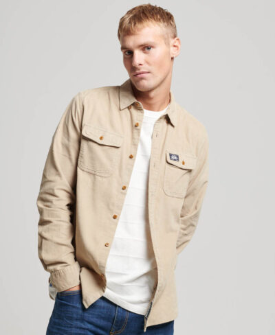 Trailsman Cord Shirt Stone Wash Taupe Brown M4010722A 8MB 1