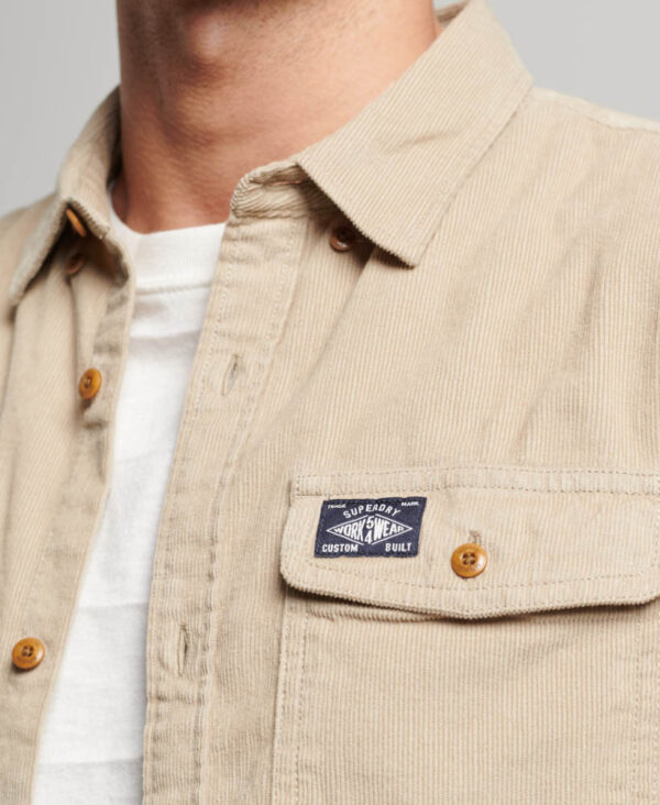 Trailsman Cord Shirt Stone Wash Taupe Brown M4010722A 8MB 2