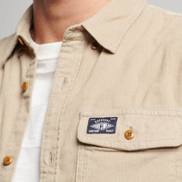 Trailsman Cord Shirt Stone Wash Taupe Brown M4010722A 8MB 2