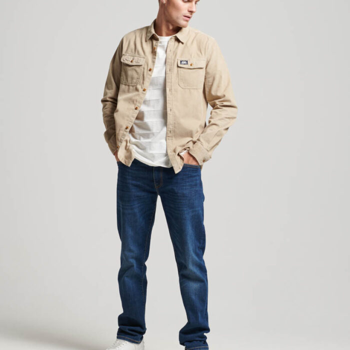 Trailsman Cord Shirt Stone Wash Taupe Brown M4010722A 8MB 4