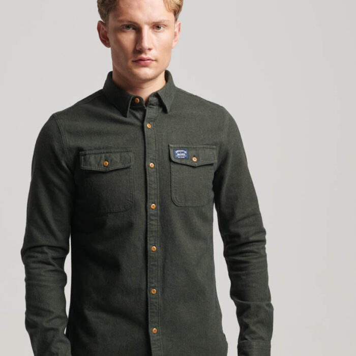 Trailsman Flannel Shirt Surplus Goods Olive M4010723A LO3 1
