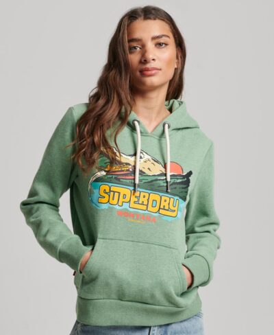 Travel Postcard Graphic Hoodie Winter Mint Marl W2011989A 7QK 1