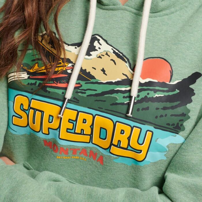 Travel Postcard Graphic Hoodie Winter Mint Marl W2011989A 7QK 4