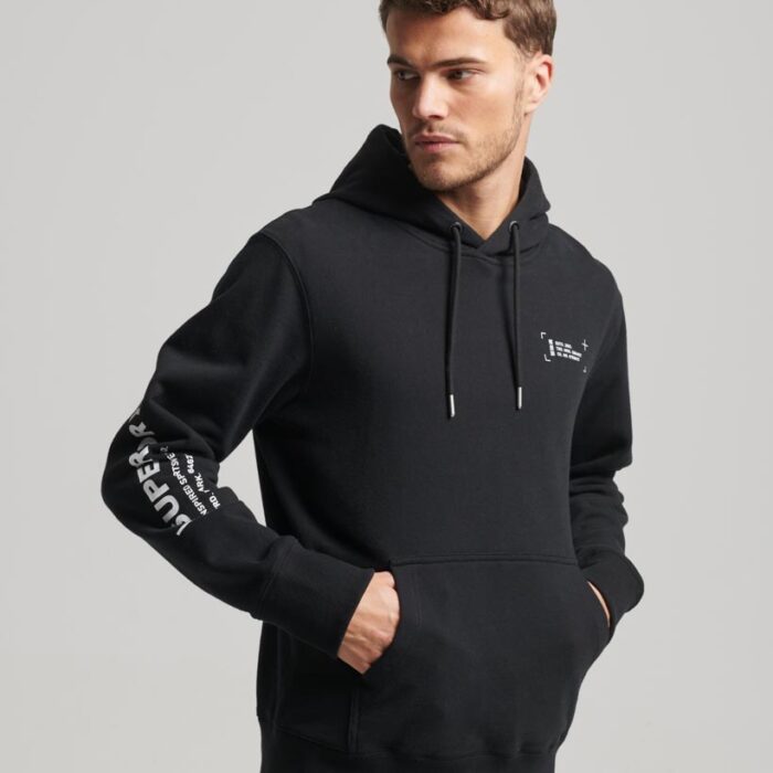 Utility Sport Logo Loose Hoodie Black M2013089A 02A 1