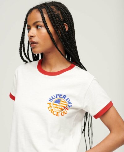 Vintage Americana Graphic T Shirt ECRU INDIANA RED W1011259A 1VB 1