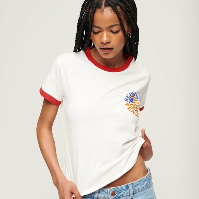 Vintage Americana Graphic T Shirt ECRU INDIANA RED W1011259A 1VB 2