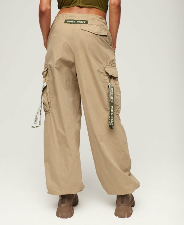Vintage Baggy Parachute Pant Stone Wash Taupe Brown W7010979A 8MB 3