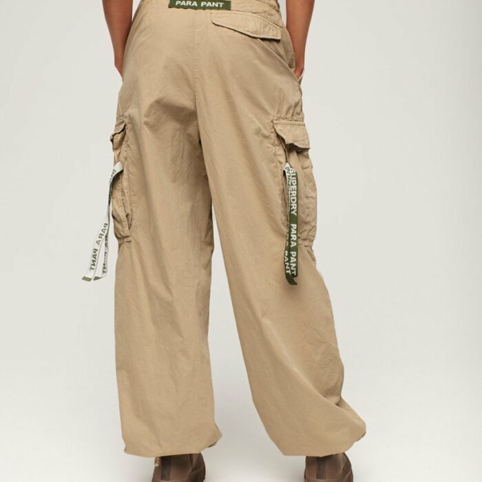 Vintage Baggy Parachute Pant Stone Wash Taupe Brown W7010979A 8MB 3