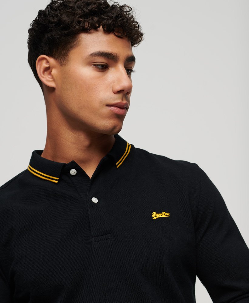 Vintage Tipped S S Polo Black Utah Gold M1110344A 5ZK 2