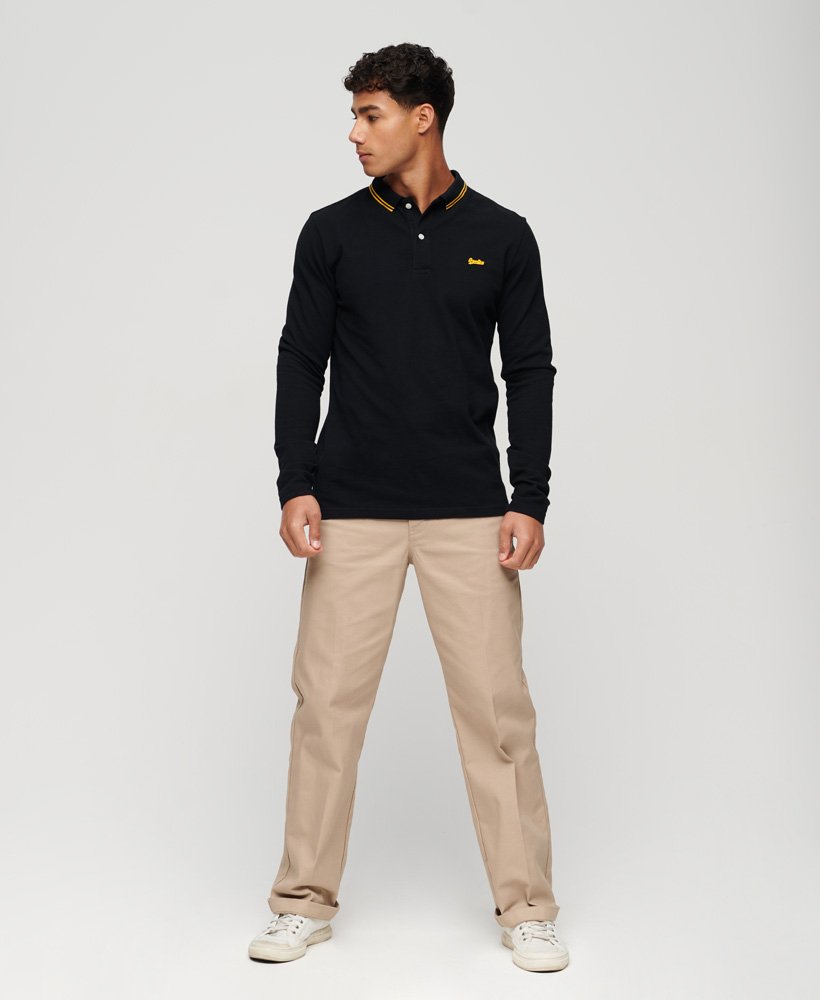 Vintage Tipped S S Polo Black Utah Gold M1110344A 5ZK 4