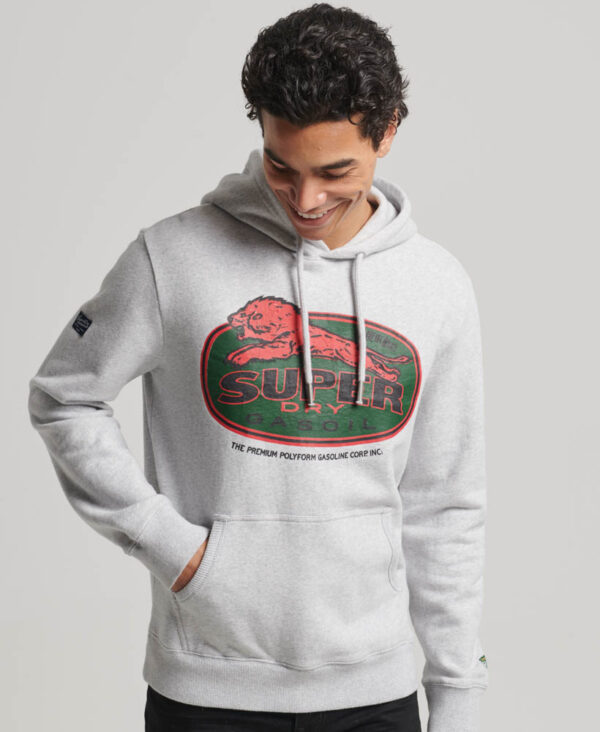 Workwear Logo Graphic Hoodie Glacier Grey Marl M2013134A 5WB 1