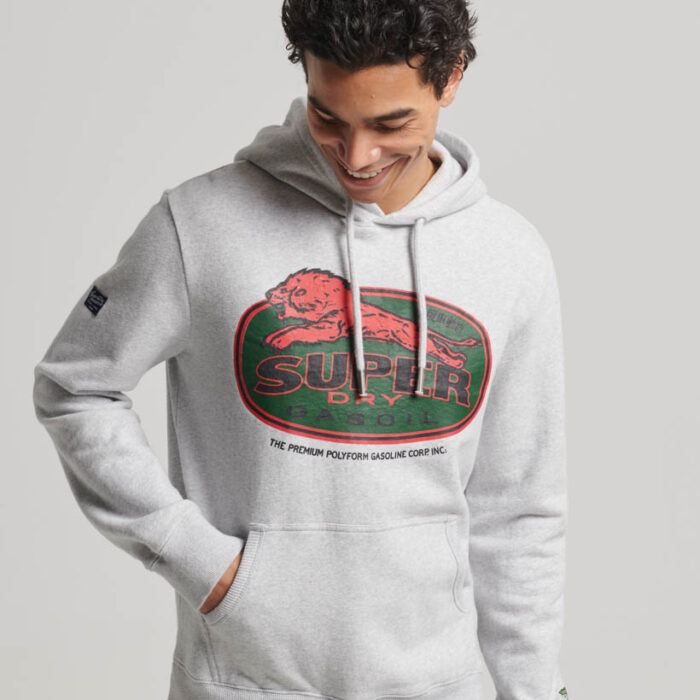 Workwear Logo Graphic Hoodie Glacier Grey Marl M2013134A 5WB 1