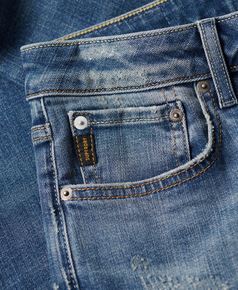 Organic Cotton Slim Jeans Atlantic Bright Blue Rip M7010888A 1HS 4