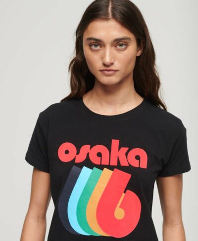 Osaka Graphic Short Sleeve Fitted T Shirt Black W1011344A 02A 1