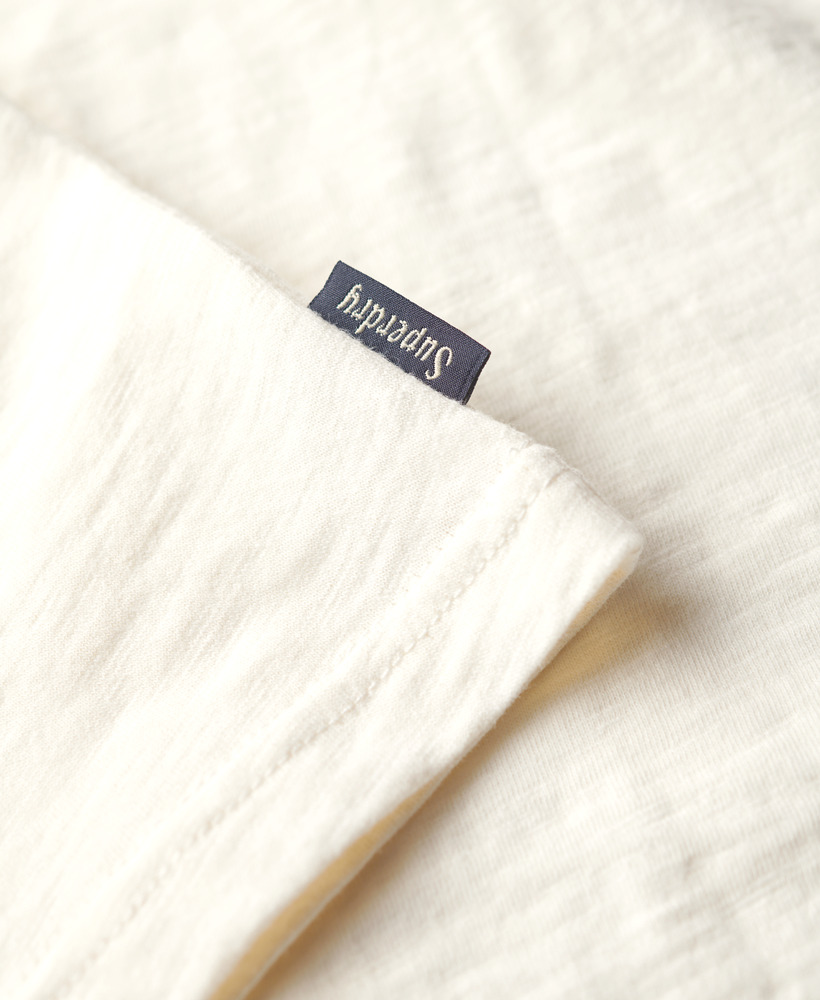 Cali Striped Logo T Shirt Off White Slub M1011904A 7BG 3