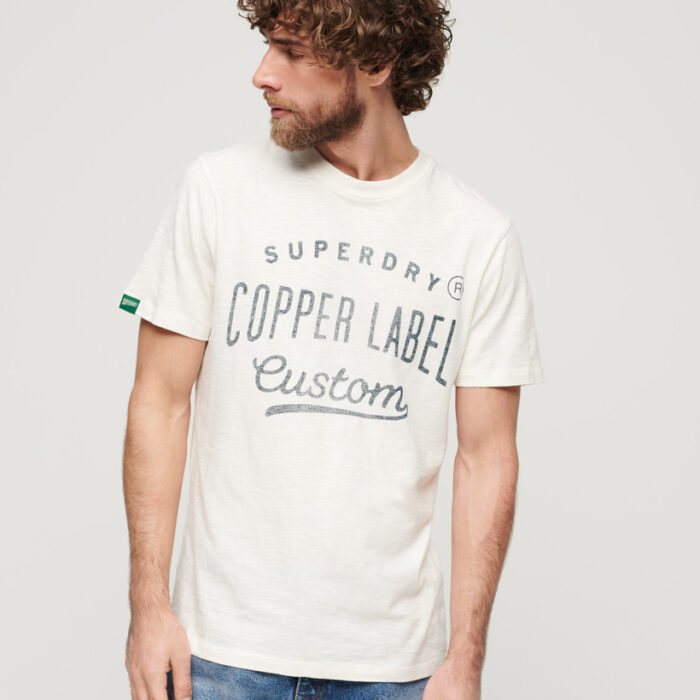 Copper Label Workwear T Shirt Cream Slub M1011900A 2BC 1