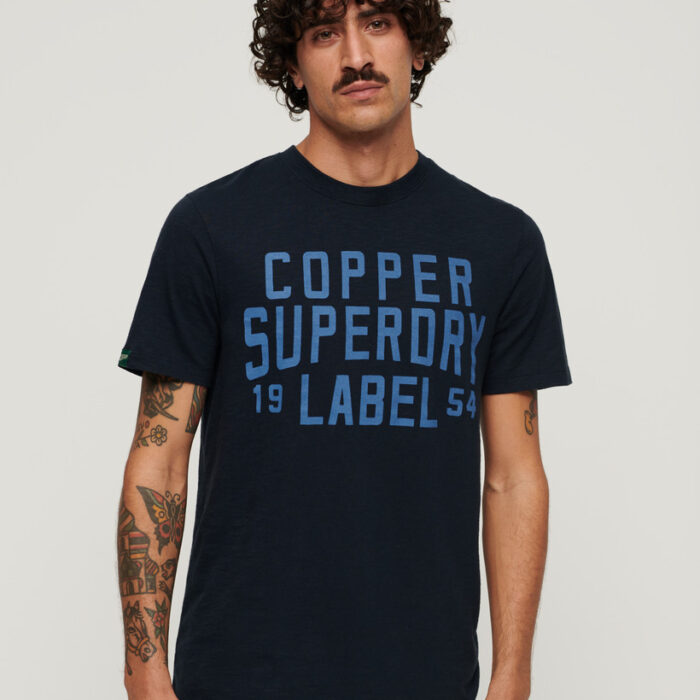 Copper Label Workwear T Shirt Eclipse Navy Slub M1011900A JWV 1