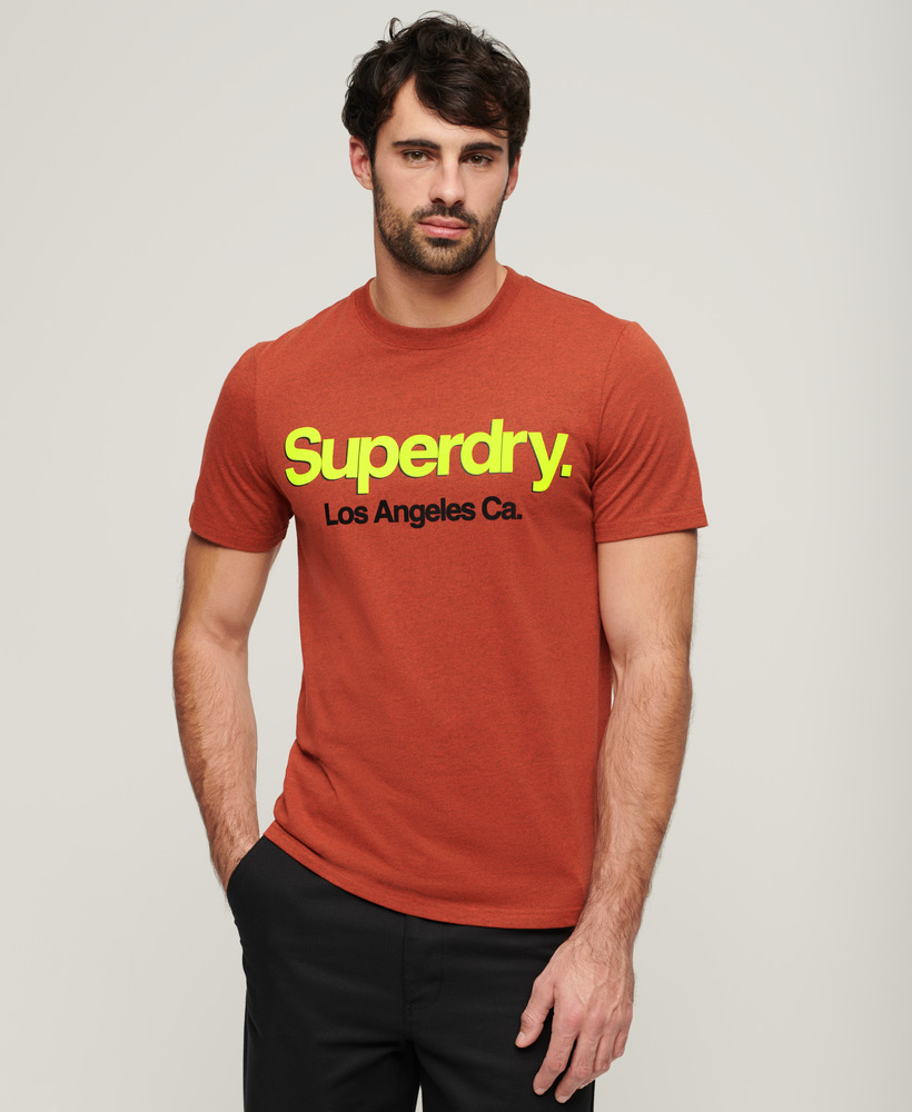 Superdry★サークル・オレンジ＆ゴールド ロゴ☆カーキ☆Tシャツ Superdry The Orange Label Tee Co. Men's Size S Logo T-Shirt