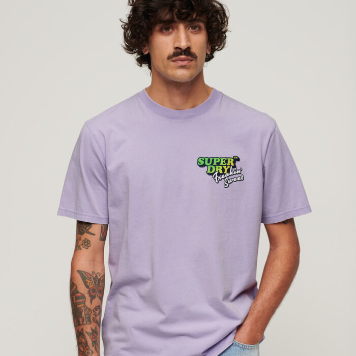 Neon Travel Loose T Shirt Light Lavender Purple M1011907A 1KX 1