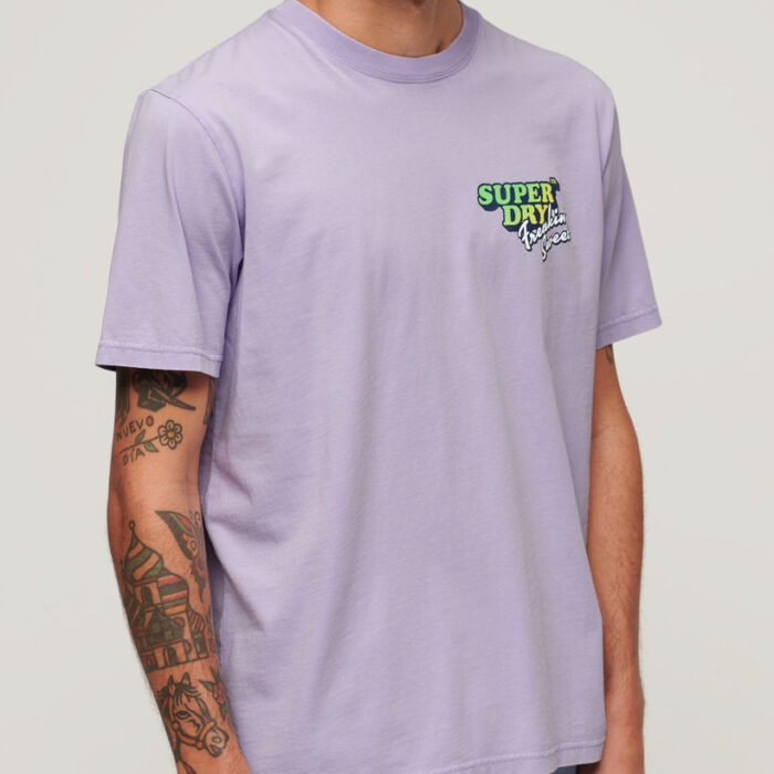 Neon Travel Loose T Shirt Light Lavender Purple M1011907A 1KX 5