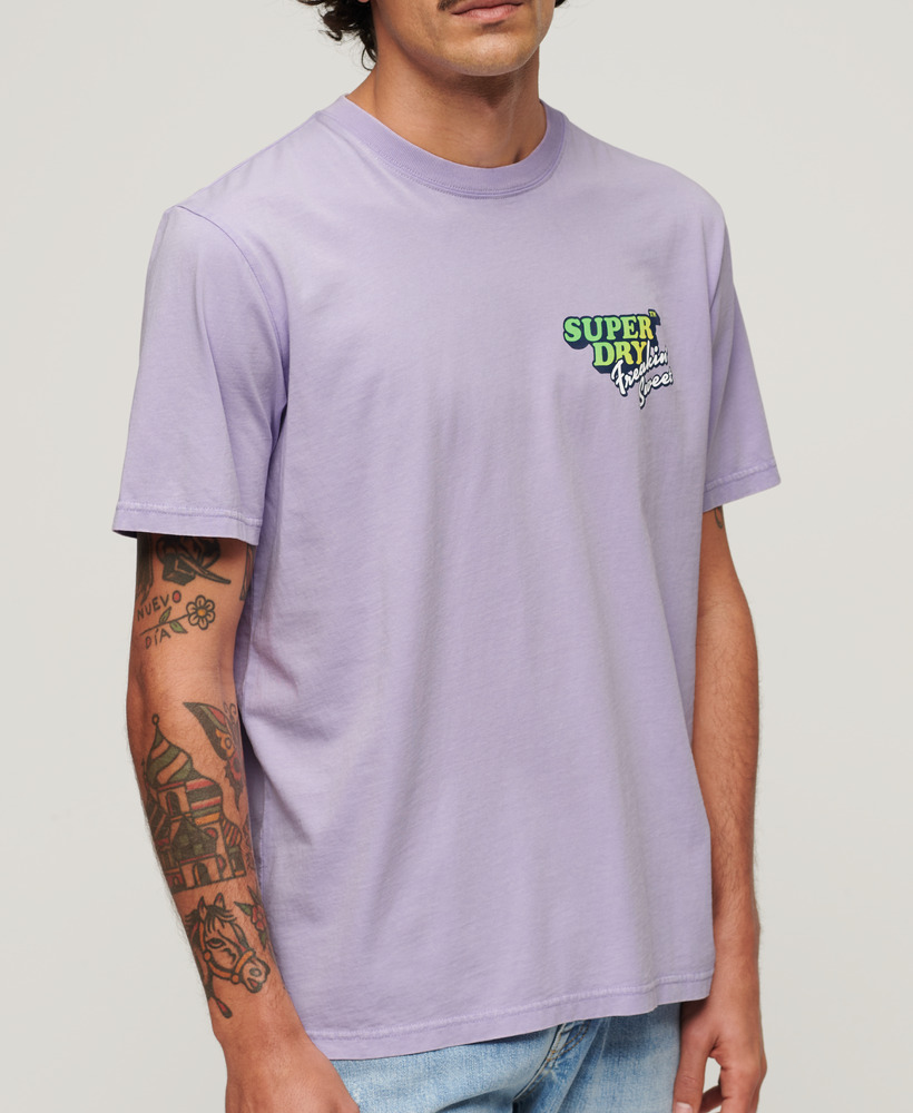 Neon Travel Loose T Shirt Light Lavender Purple M1011907A 1KX 5