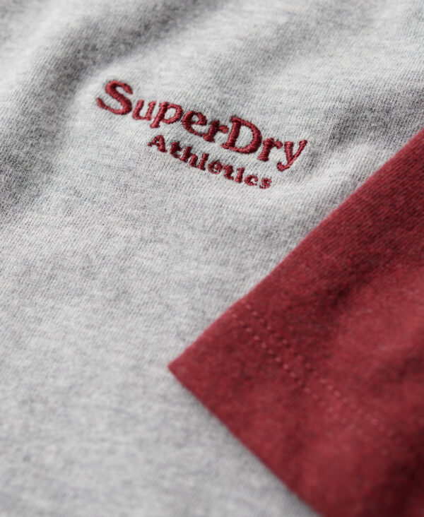 Organic Cotton Essential Logo Baseball T Shirt Grey Marl Vintage Red Marl M1011838A 7PS 4