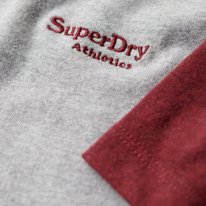 Organic Cotton Essential Logo Baseball T Shirt Grey Marl Vintage Red Marl M1011838A 7PS 4