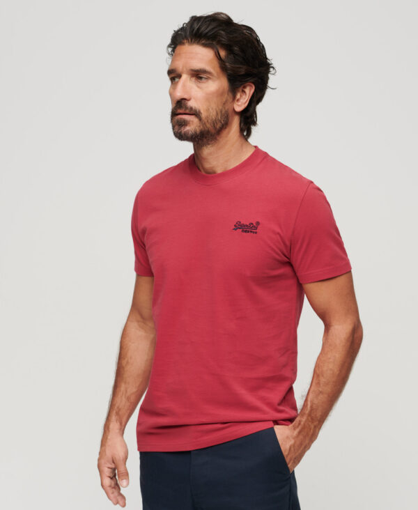 Organic Cotton Essential Logo T Shirt Cranberry Crush Red M1011245A 2DI 2