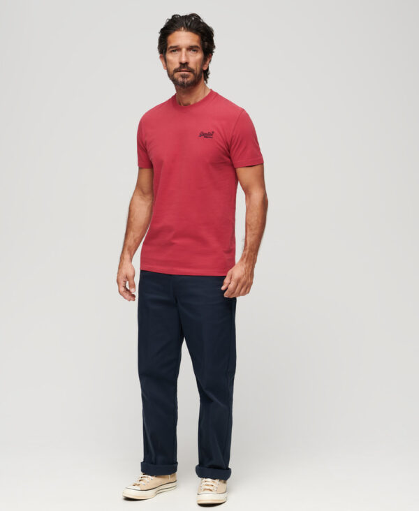 Organic Cotton Essential Logo T Shirt Cranberry Crush Red M1011245A 2DI 3