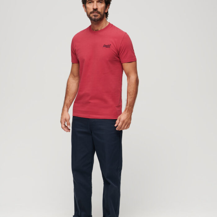 Organic Cotton Essential Logo T Shirt Cranberry Crush Red M1011245A 2DI 3