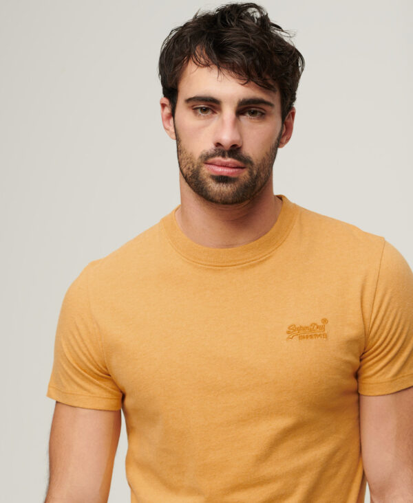 Organic Cotton Essential Logo T Shirt Ochre Yellow Marl M1011245A 9AB 2