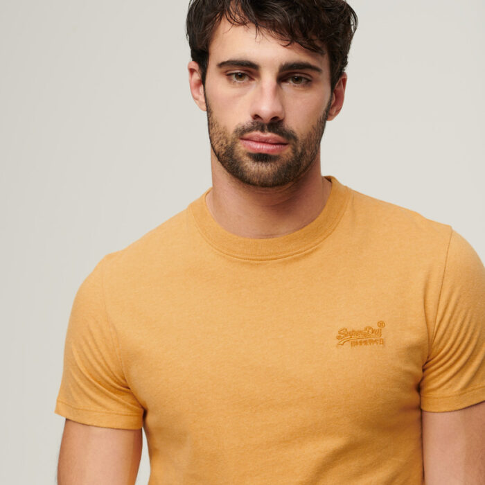 Organic Cotton Essential Logo T Shirt Ochre Yellow Marl M1011245A 9AB 2