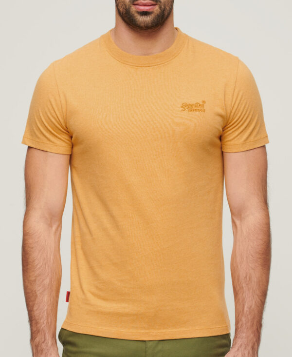 Organic Cotton Essential Logo T Shirt Ochre Yellow Marl M1011245A 9AB 5