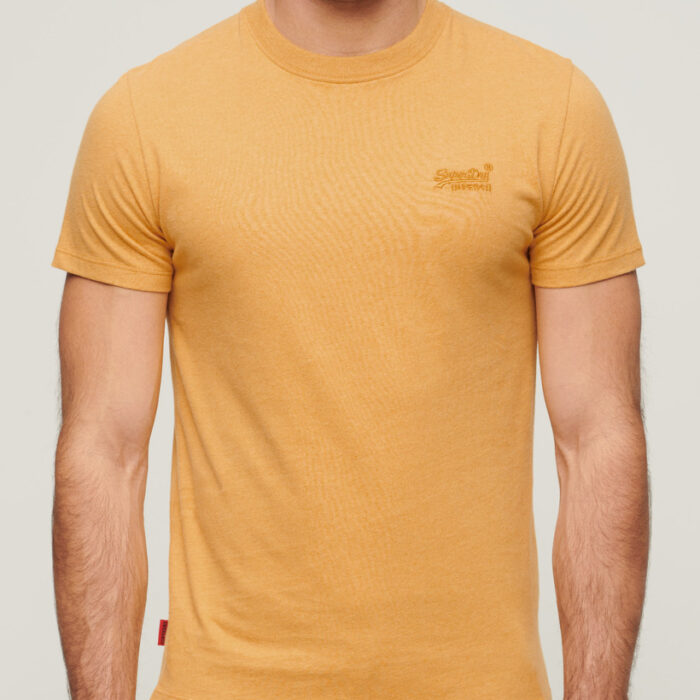 Organic Cotton Essential Logo T Shirt Ochre Yellow Marl M1011245A 9AB 5