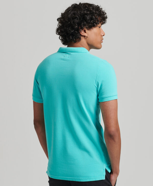 Organic Cotton Vintage Destroy Polo Shirt Aruba Aqua M1110345A 0VA 2