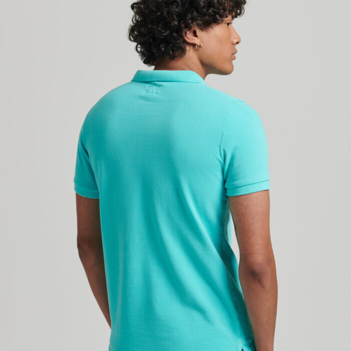 Organic Cotton Vintage Destroy Polo Shirt Aruba Aqua M1110345A 0VA 2