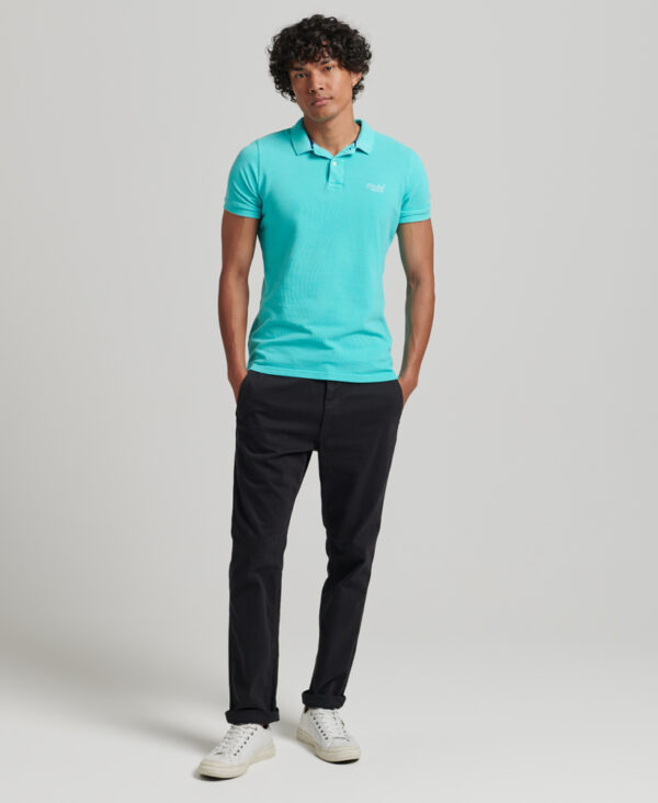 Organic Cotton Vintage Destroy Polo Shirt Aruba Aqua M1110345A 0VA 4